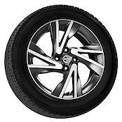 16" kevytmetallivanne - Diamond cut ja Dark Grey, sis. keskikupin (1 kpl) Nissan Note E12