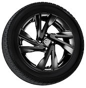 16" kevytmetallivanne - Musta, sis. keskikupin (1 kpl). Ninnas Note E12