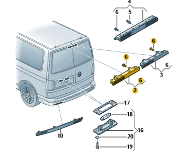 Jarruvalo Transporter 2012-2024 vasen